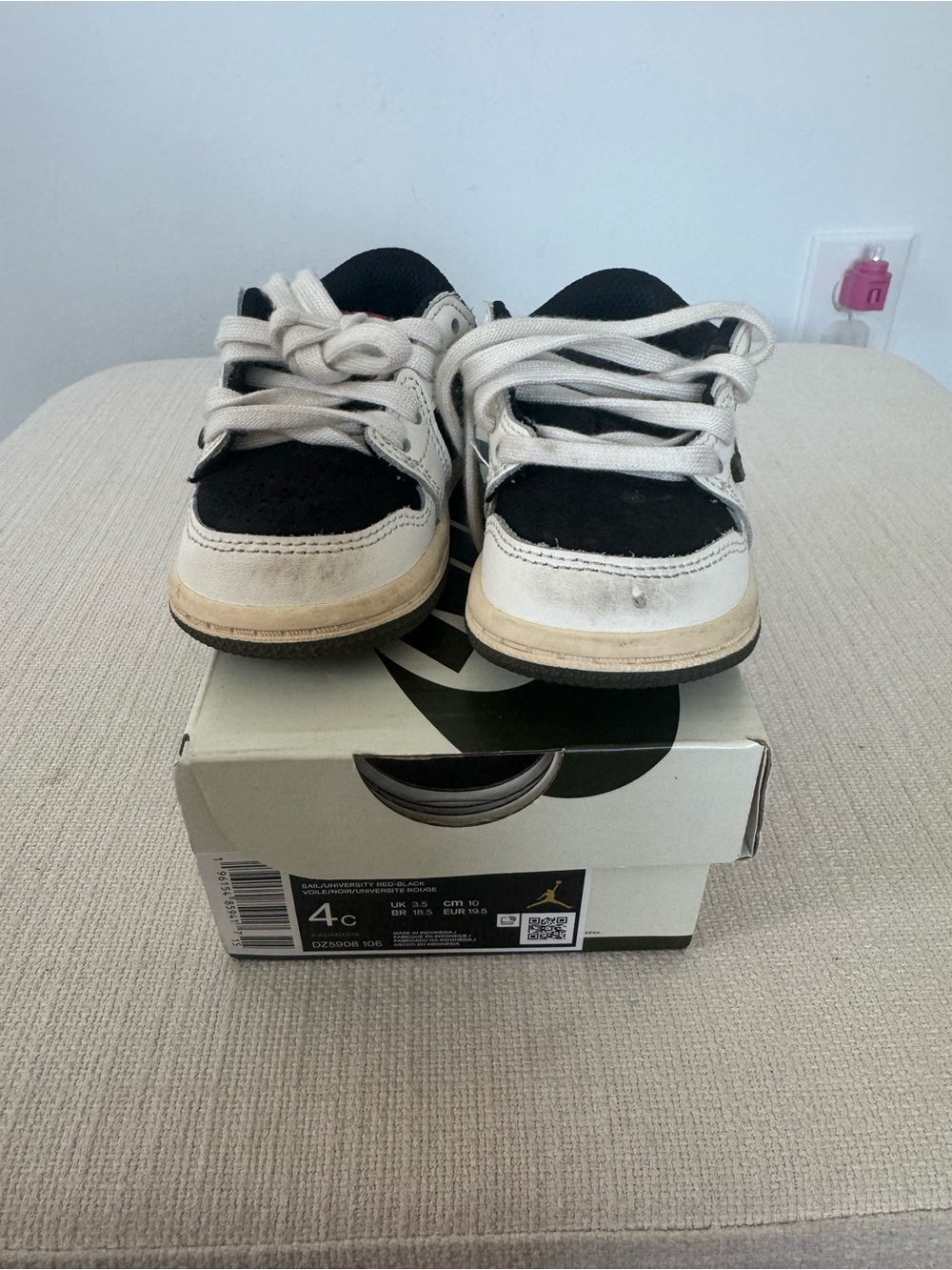 Jordan Kids Black and White Sneakers